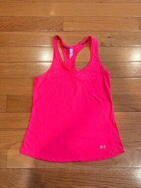 Under Armour HeatGear Pink Racerback Running Tank Top Size Small
